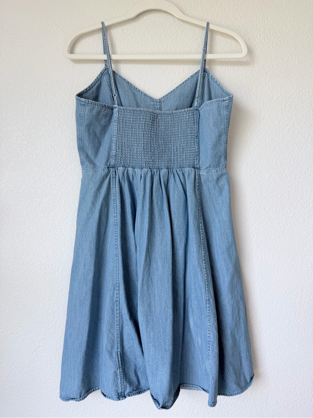 GAP Chambray Fit & Flare Mini Dress Blue Button Front Size 6 - Picture 3 of 12